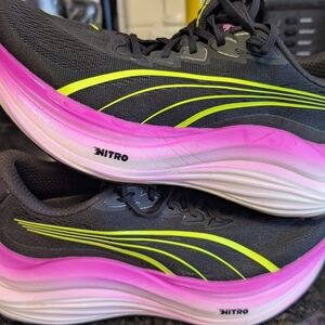 Puma Black and Pink Athletic Shoes